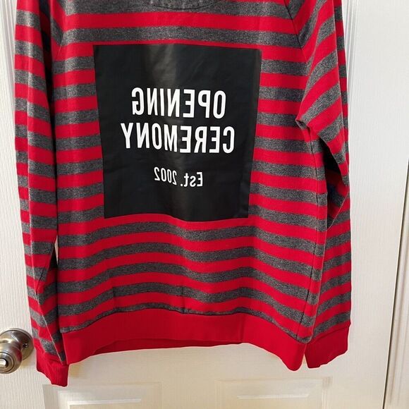 Opening Ceremony Red and Gray Striped Crewneck Sweatshirt Women's Size Medium - Picture 11 of 13